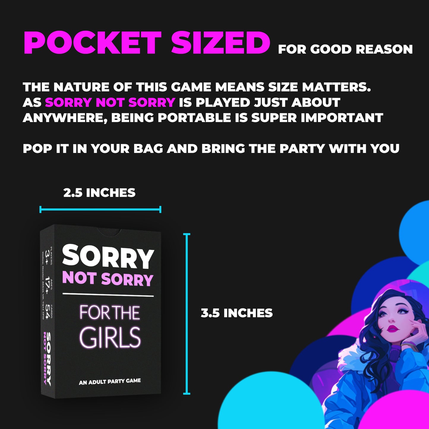 Sorry Not Sorry - For The Girls  – an adult party game for girls night, Hen Do games, birthday parties & bridal shower games, the ultimate girls night adult game